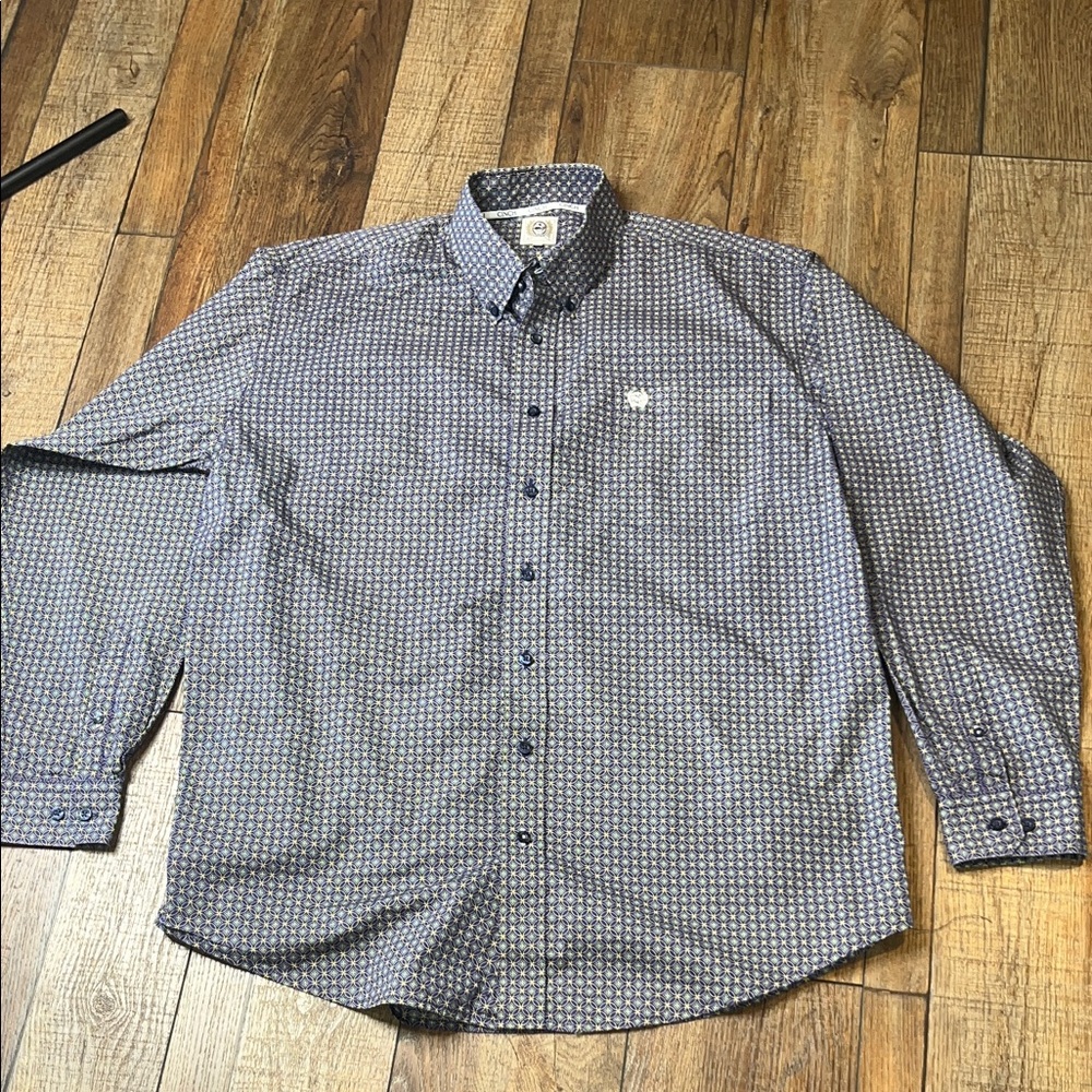 Cinch Men's purple  Geometric Button Down western Shirt